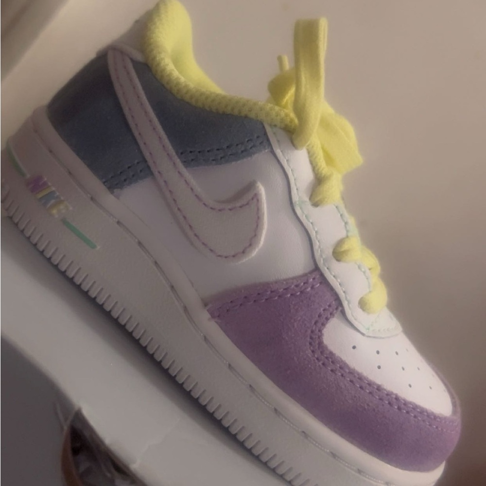 Nike Kids Sneakers in Purple, Blue, and Yellow - Toddler Air Force